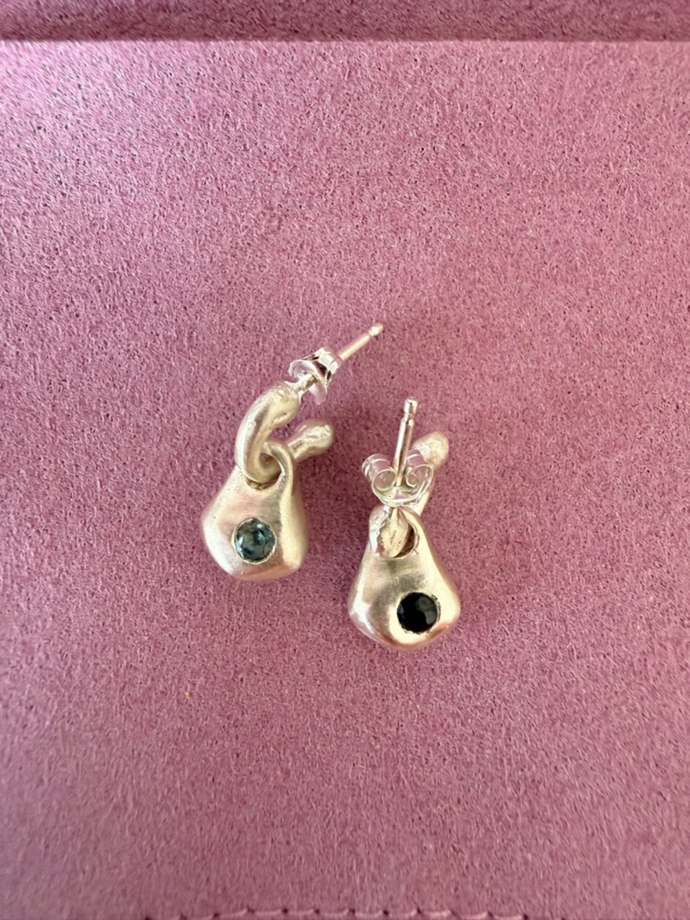 Mixed Sapphire Bosc Sterling Silver Drop Earrings - NET